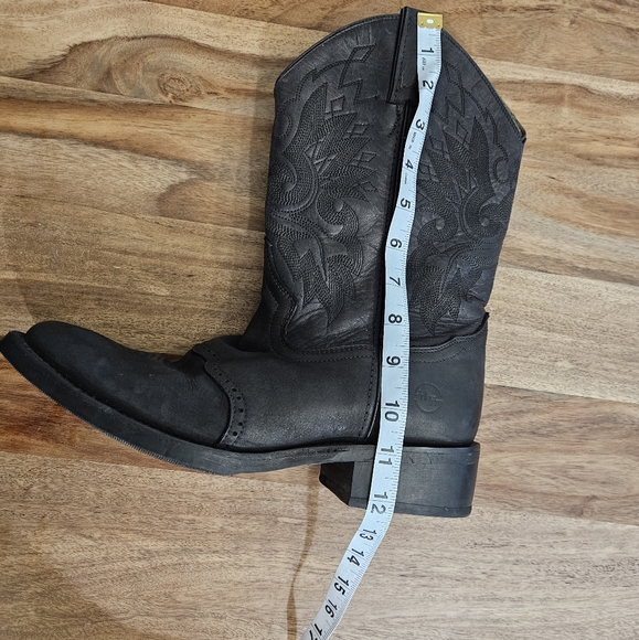 Double H Mens Black  Pull On Cowboy Western Boots Size 8.5 EE Square Toe - Picture 16 of 16